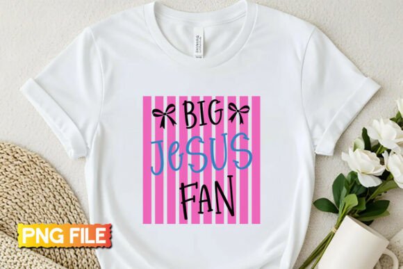 Big Jesus Fan PNG: Preppy Christ Graphics & T-Shirt Designs