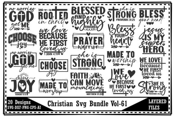 Christian SVG Bundle Vol-61: Graphics & T-Shirt Designs