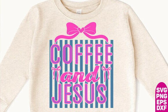Coquette Coffee and Jesus Png: Retro Graphics for T-Shirt Designs