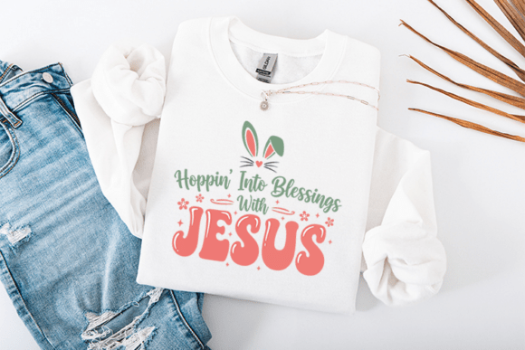 Hoppin into Blessings with Jesus Graphics & T-Shirt Designs