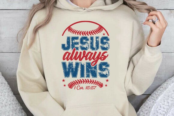 Jesus Always Wins Baseball Svg: Graphics & T-Shirt Designs