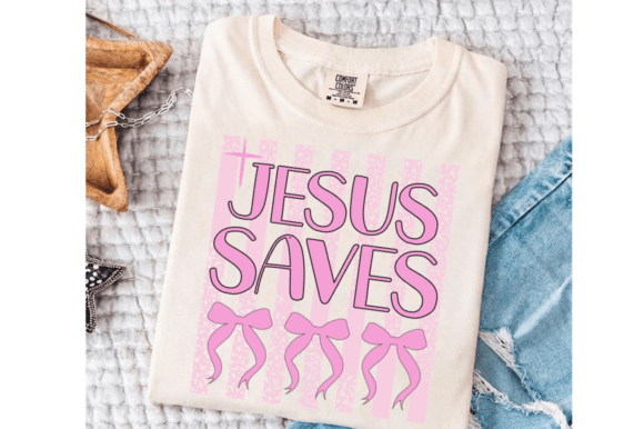 Jesus Saves SVG: Coquette Christian Graphics for T-Shirt Designs