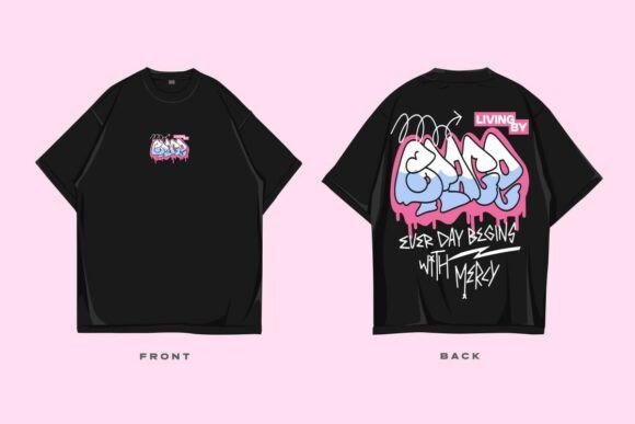 Living by Grace Christian Graffiti T-Shirt Graphics