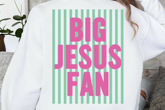 Striped Big Jesus Fan SVG: Graphics & T-Shirt Designs