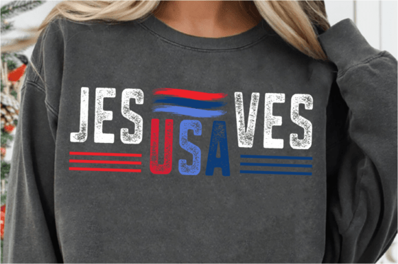 USA SVG Graphics & T-Shirt Designs: Jesus Saves USA PNG